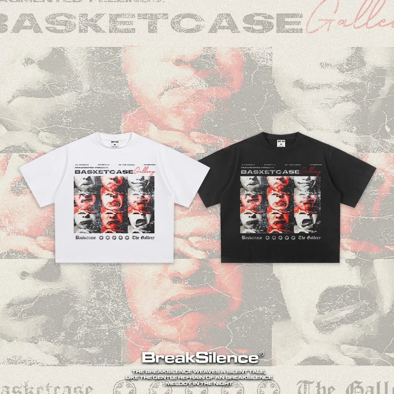 BreakSilence Basketcase Graphic Print White Black Streetwear T-Shirt