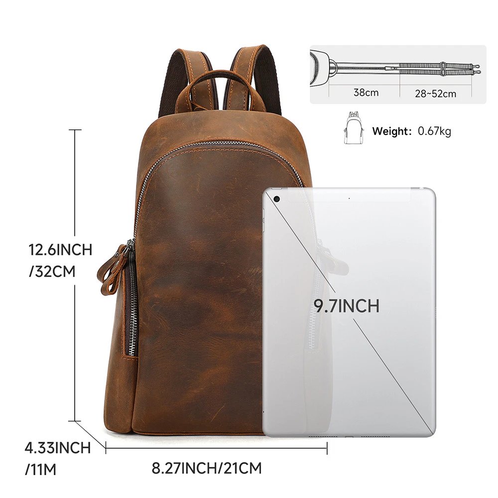 Vintage Leather Backpack Brown