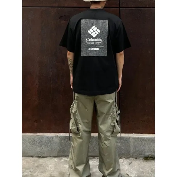 Design Columbia x atmos Collaboration Logo Back Print T-Shirt Gray T-Shirts - 8