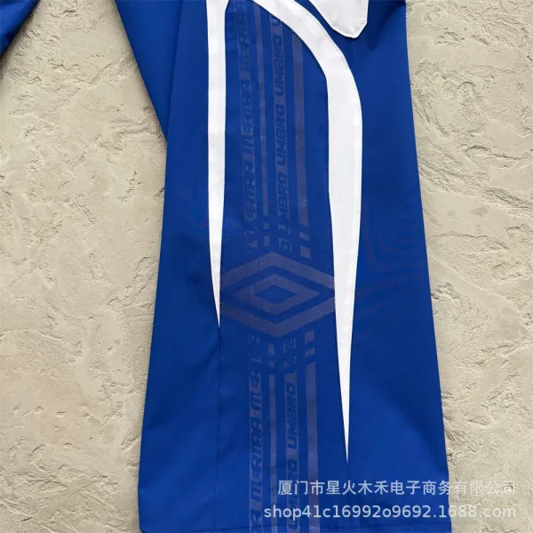 Umbro Windbreaker Jacket Royal Blue with White Stripes and Graphic Print - 27