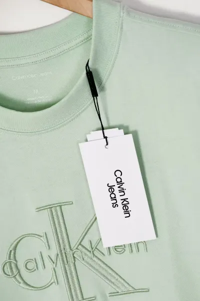 Calvin Klein Jeans Monogram Embroidered Beige T-Shirt - 12