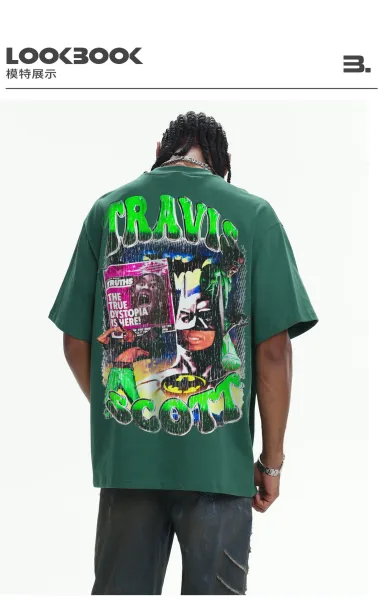 Travis Scott x Cactus Jack Batman Graphic Oversized T-Shirt Green - 17