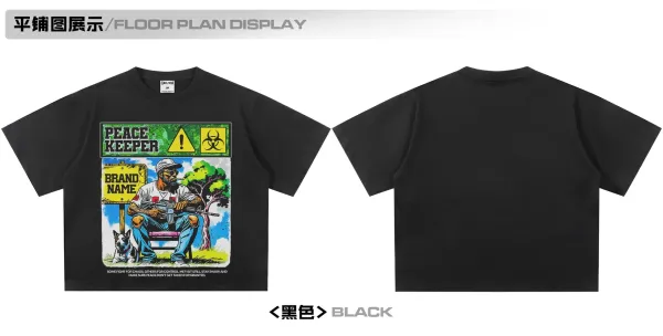 Design Street Wear Peace Keeper Graphic T-Shirt White T-Shirts - 10