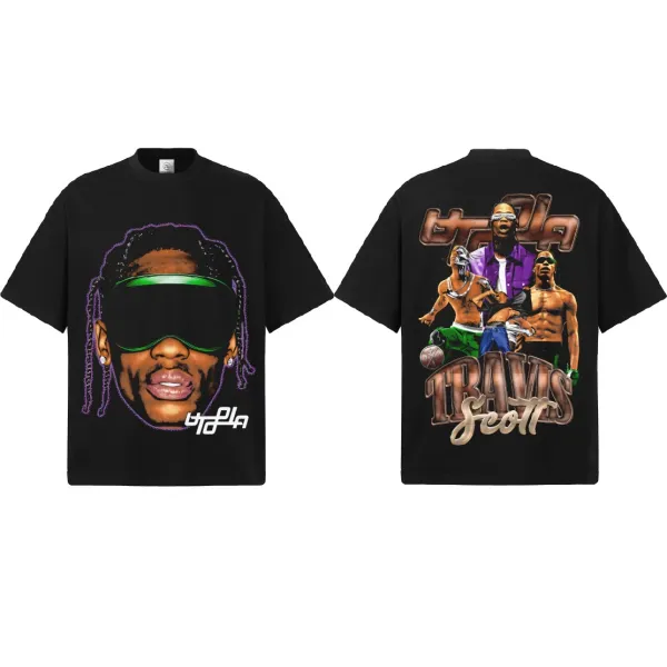 Travis Scott Cactus Jack Graphic T-Shirt Black - 1