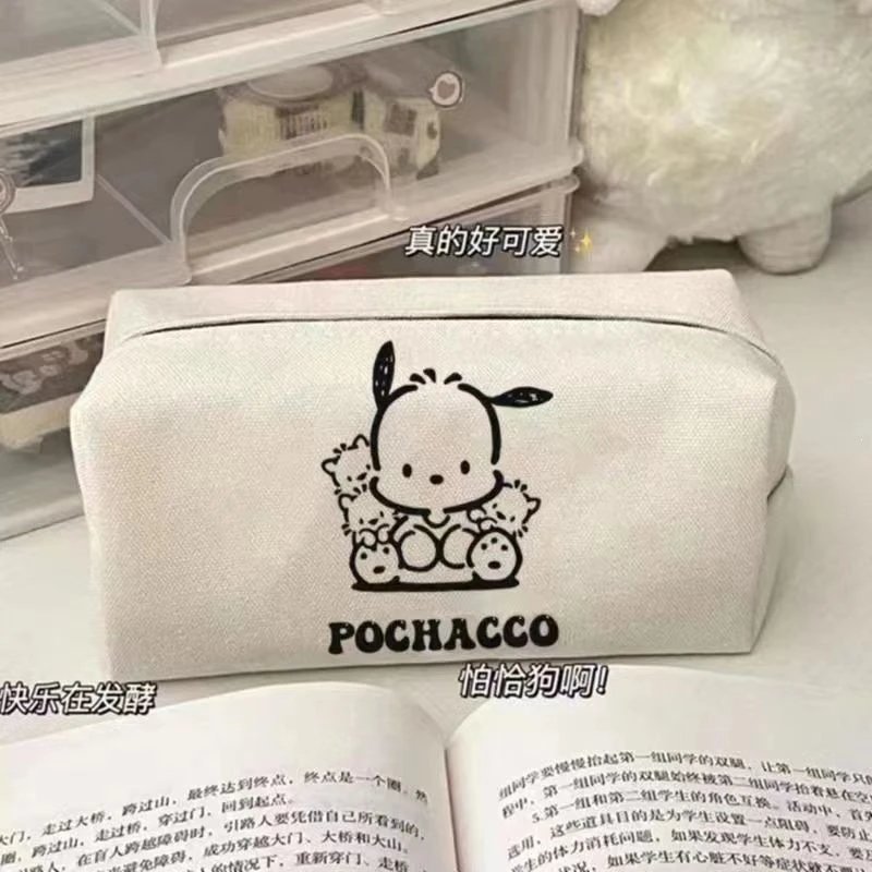 Sanrio Pompompurin Canvas Pouch Beige Bag Clutches - 20