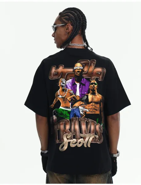 Travis Scott Cactus Jack Graphic T-Shirt Burgundy - 20