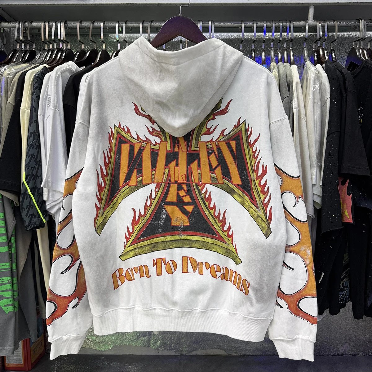 Hellstar Born To Dreams Flame Cross Hoodie Black - 10