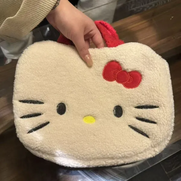 Hello Kitty Sherpa Mini Tote Bag Gray Handbags - 12