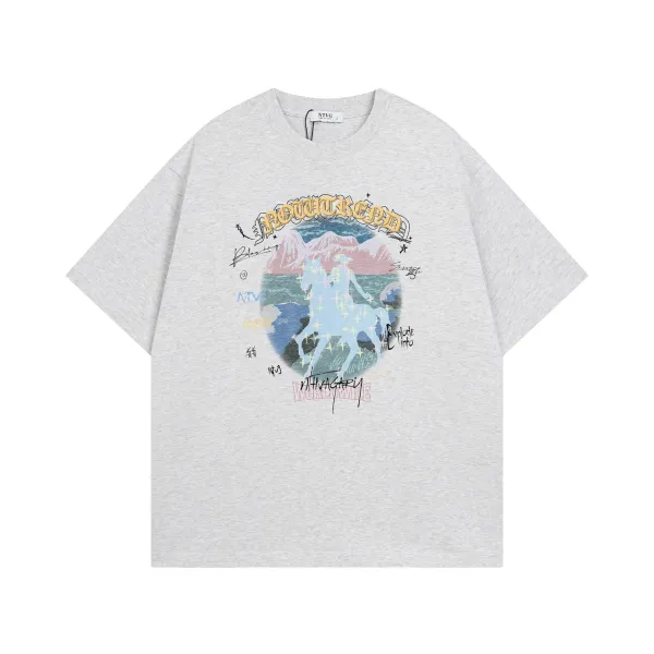 Design NTVG Mountain Rider Graphic Oversized T-Shirt Gray T-Shirts - 1