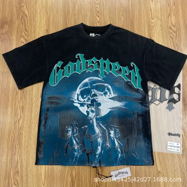 Godspeed Hollywood Fire Print Cream T-Shirt - 8