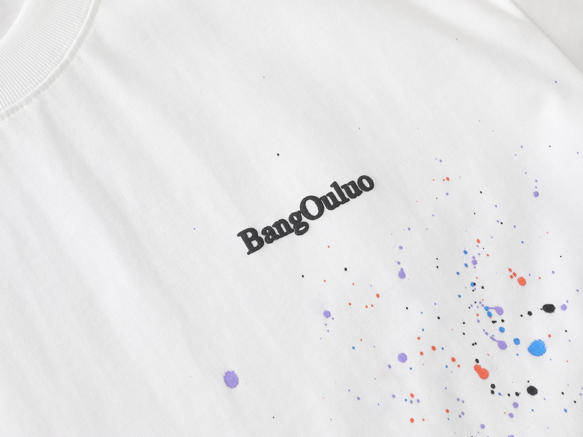 Design BangOuluo Splatter Print White T-Shirt T-Shirts - 13