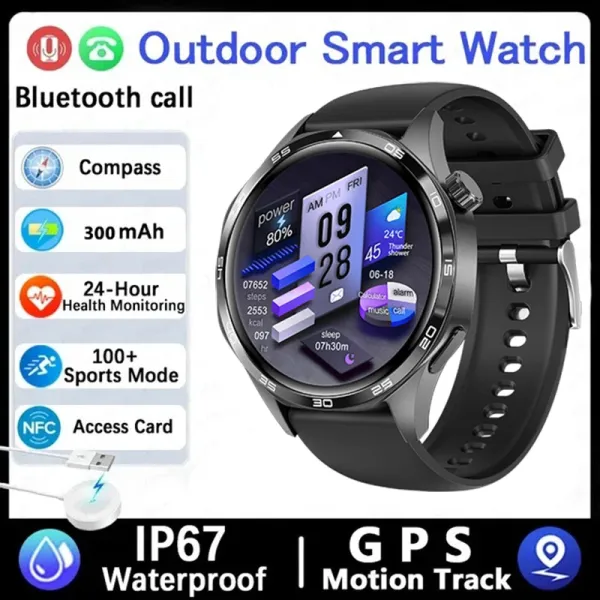 Design Outdoor Smart Watch Black IP67 Waterproof GPS Sports Watch Smartwatches - 1
