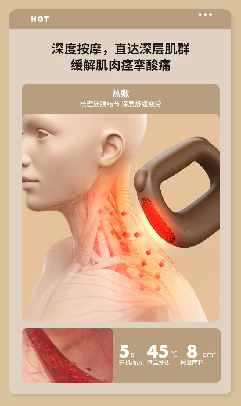 Design Next-Gen Fascia Ring 45°C Heat Therapy Vibration Shaping Massager Electronics - 16