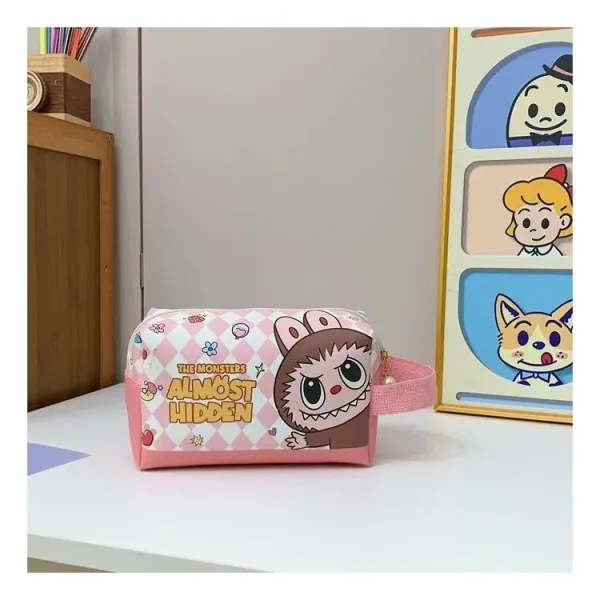 Design The Monsters Almost Hidden Pink Diamond Pattern Pouch Clutches - 1