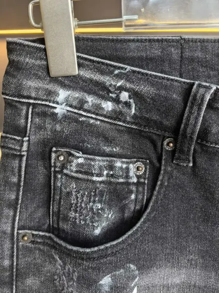 Dsquared2 New Rider Jean Distressed Black Denim Shorts - 5