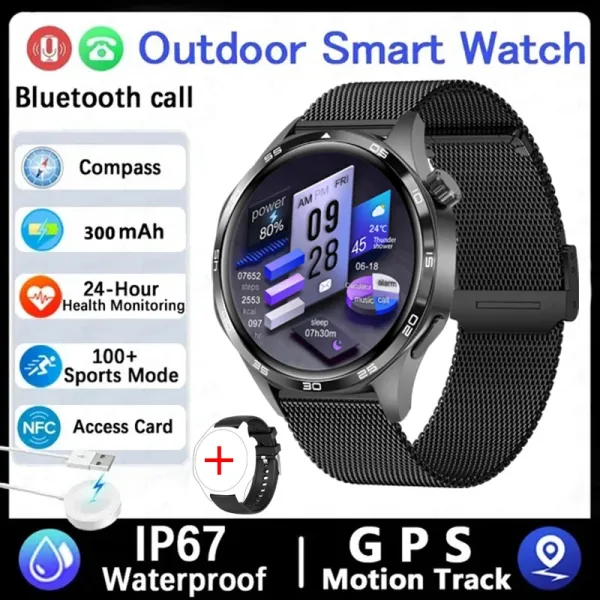 Design Outdoor Smart Watch Black IP67 Waterproof GPS Sports Smartwatch Smartwatches - 1