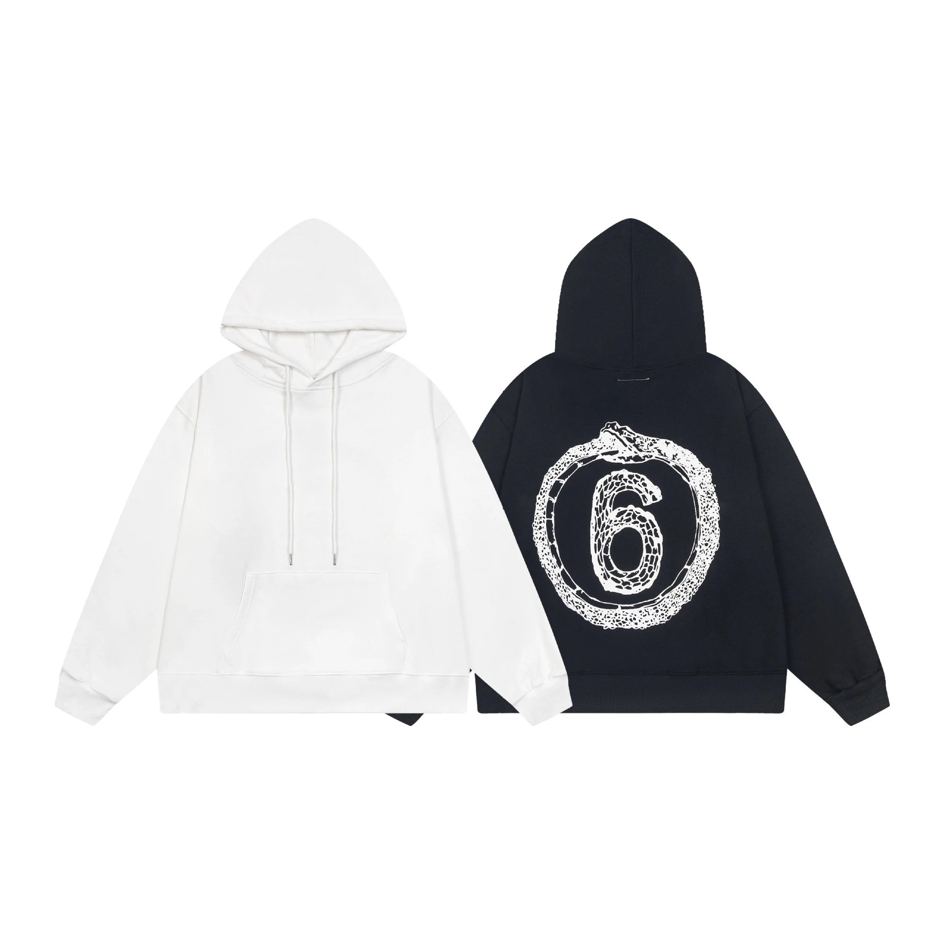 Maison Margiela Paint Splatter White Black Hooded Sweatshirt