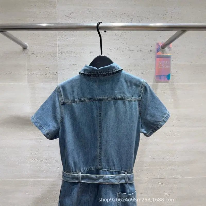 Chanel Denim Dress Blue Collared Shirt Style
