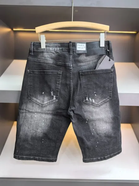 Dsquared2 New Rider Jean Distressed Black Denim Shorts - 13