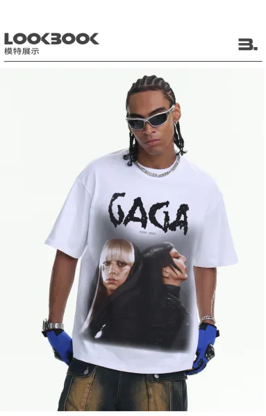 Design Lady Gaga 2008–2025 Dual Portrait Cream T-Shirt T-Shirts - 16