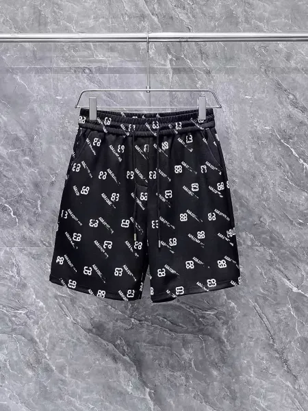 Design All-Over Print Logo Shorts Black - 1