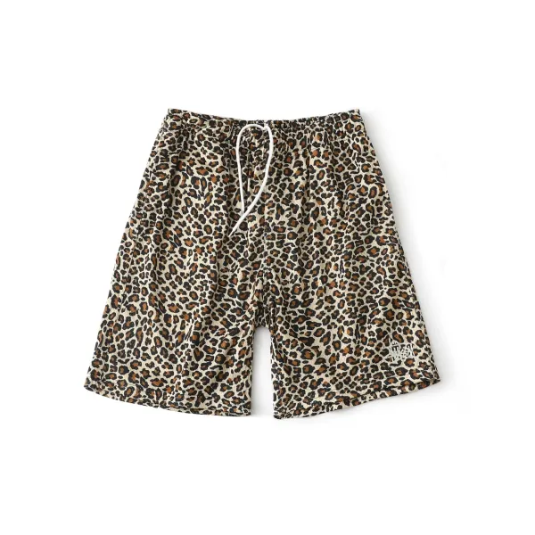 Stussy Leopard Print Drawstring Shorts Multicolor - 1