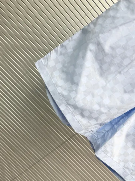 Design Short-Sleeve Checkerboard Shirt Light Blue - 11
