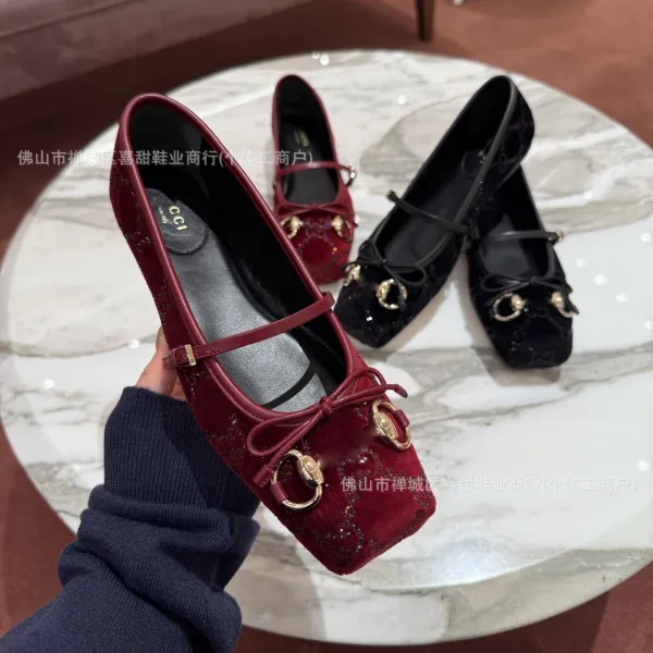 Design CCI Mary Jane Flat Burgundy Rhinestone Embellished Shoes Casual Shoes - 8