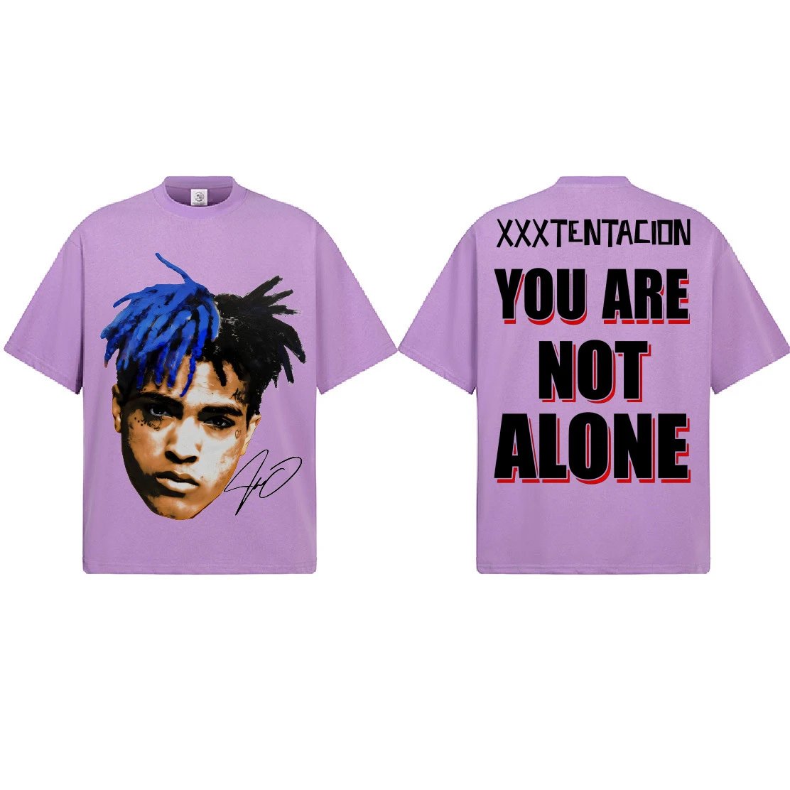 BreakSilence XXXTENTACION Purple Graphic Oversized T-Shirt