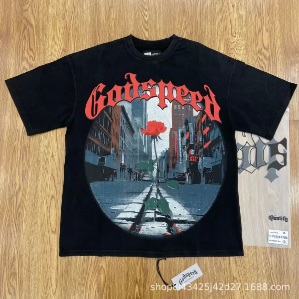 Godspeed Rose City Graphic T-Shirt Black - 1