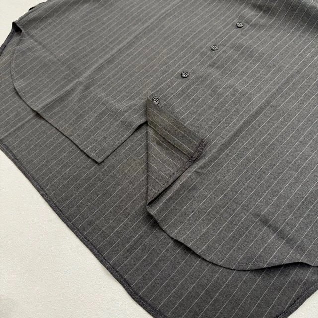 Needles Kimono Jacket Gray Pinstripe with White Rope Motif Outerwear - 27