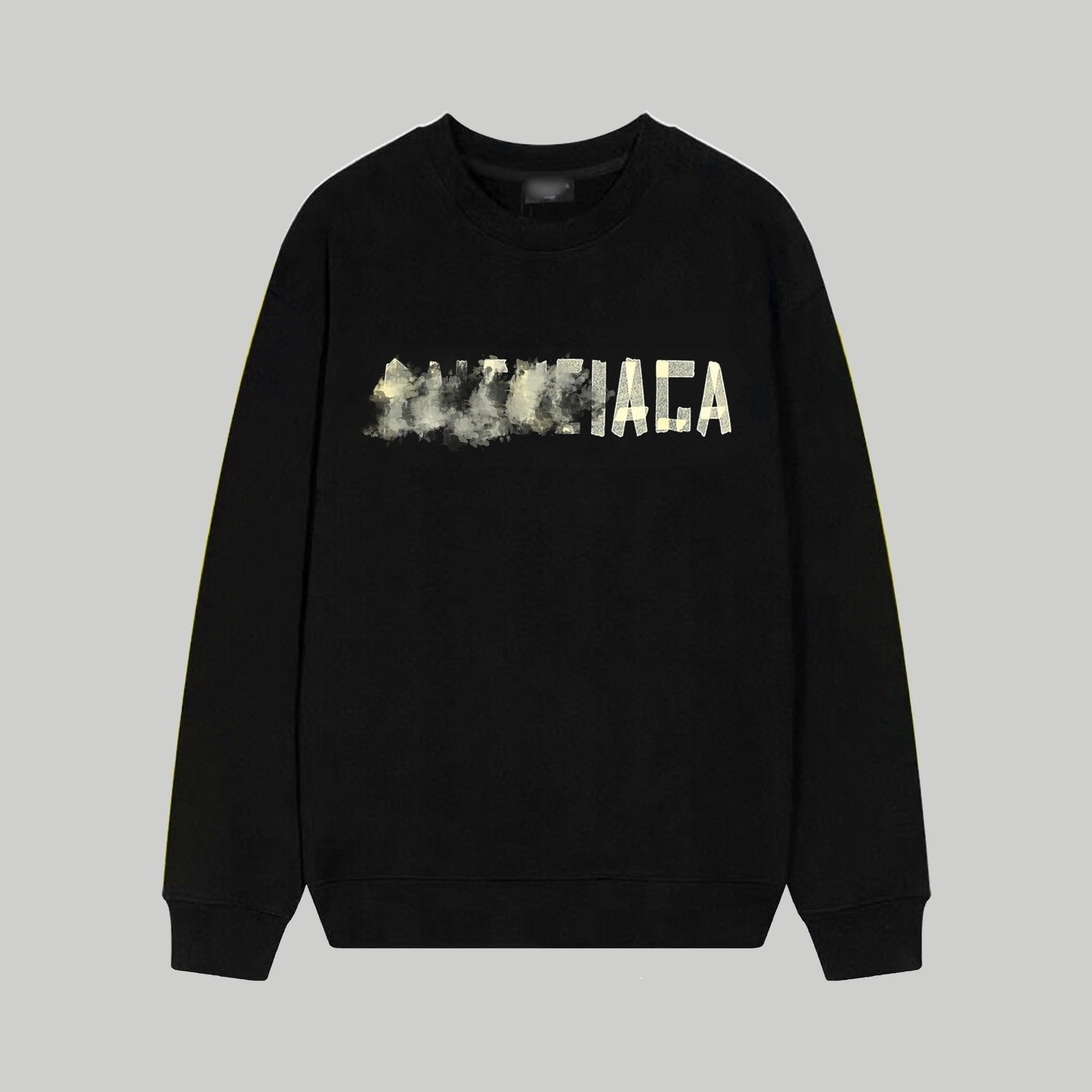Balenciaga Logo Print Black White Graphic Sweatshirt