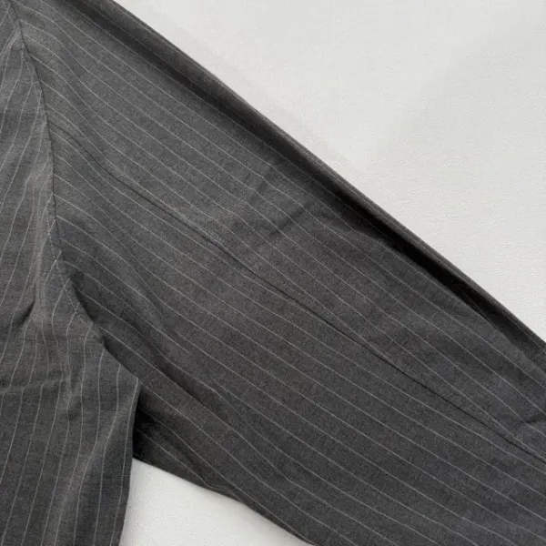Needles Kimono Jacket Gray Pinstripe with White Rope Motif Outerwear - 30