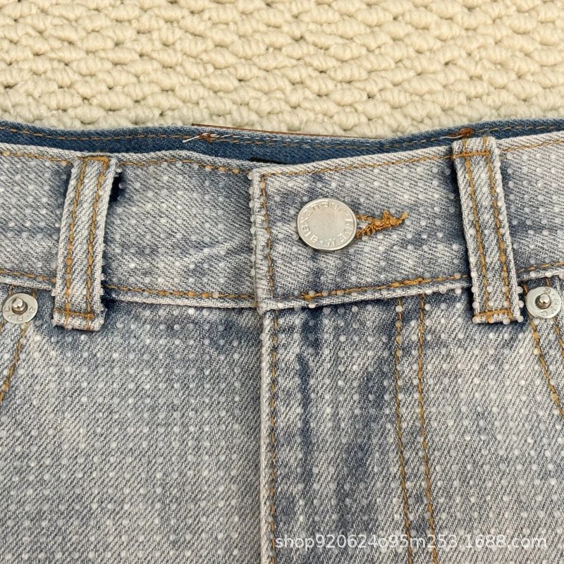 Denim Shorts Light Blue Distressed High-Waisted Cut-Off