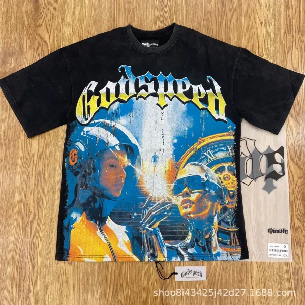 Godspeed Sci-Fi Graphic Print Black T-Shirt - 1