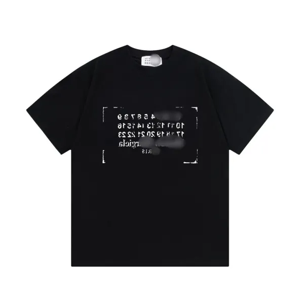 Design Numeric Glitch Print Black T-Shirt - 1