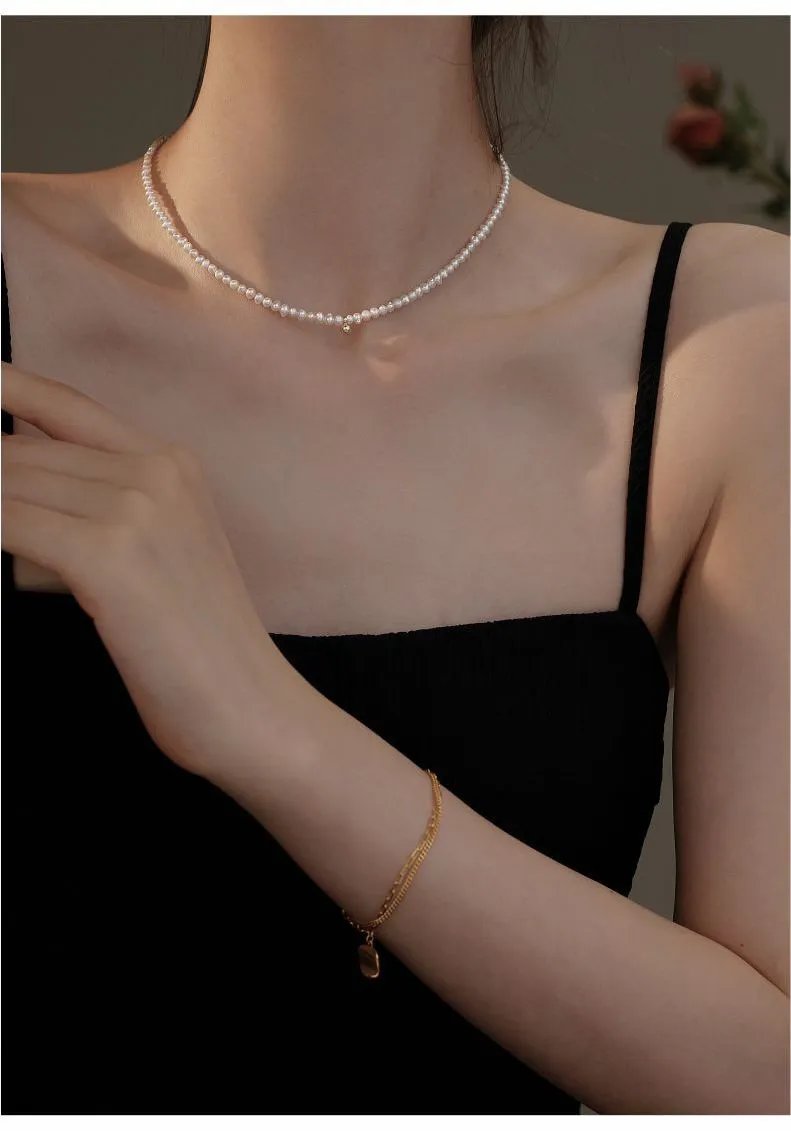 Design Double Strand Pearl Necklace White Jewelry - 13