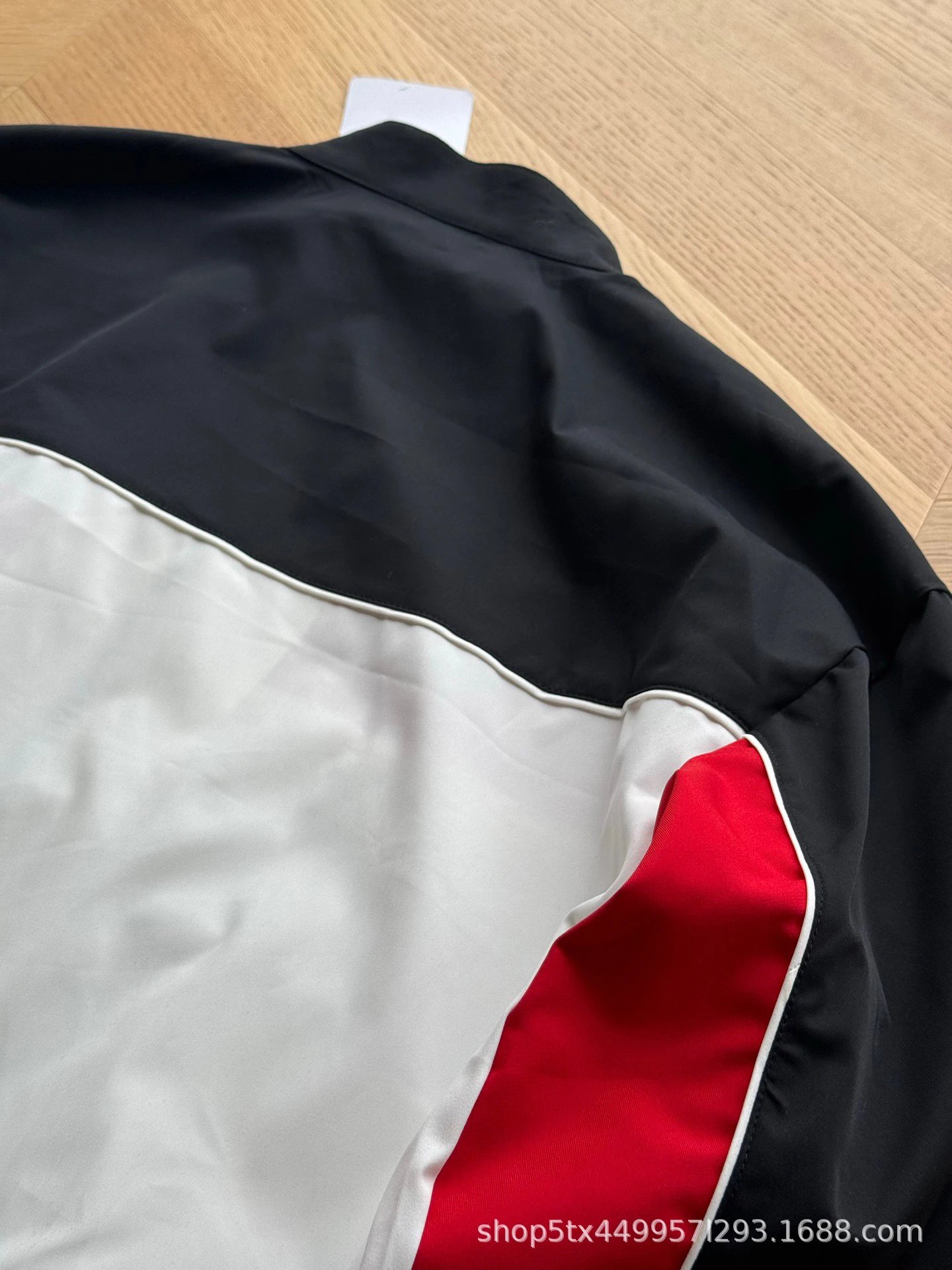 Design Racing Stripe Windbreaker Jacket in Black, Red, and White Outerwear.windbreaker - 10