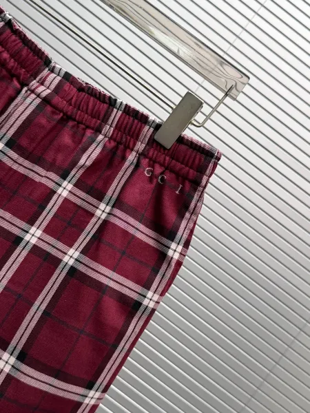 Gucci Plaid Sleep Set Navy and Burgundy Sleepwear - 15