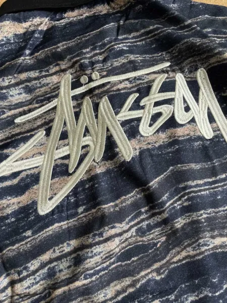 Stussy Marble Print Polo Navy Multicolor Polo Shirt - 18