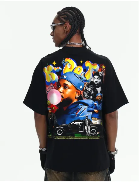 Design Kendrick Lamar Collage Graphic T-Shirt White - 19