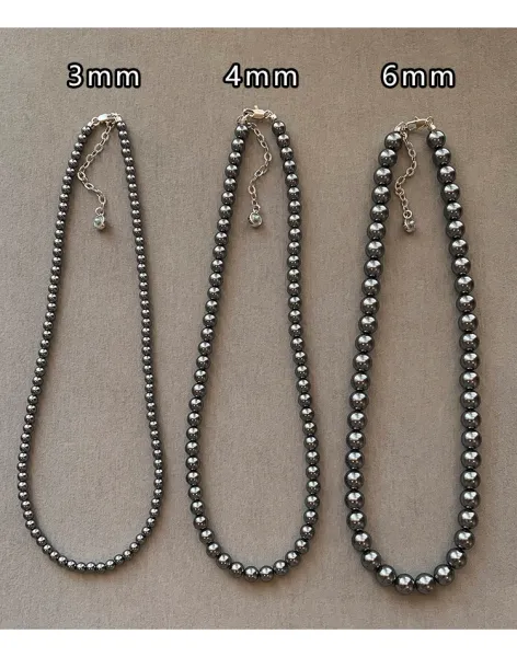 Design Pearl Bead Necklace Gray Metallic Necklace Jewelry - 13