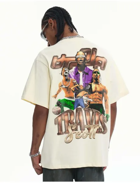 Travis Scott Cactus Jack Graphic T-Shirt Burgundy - 18