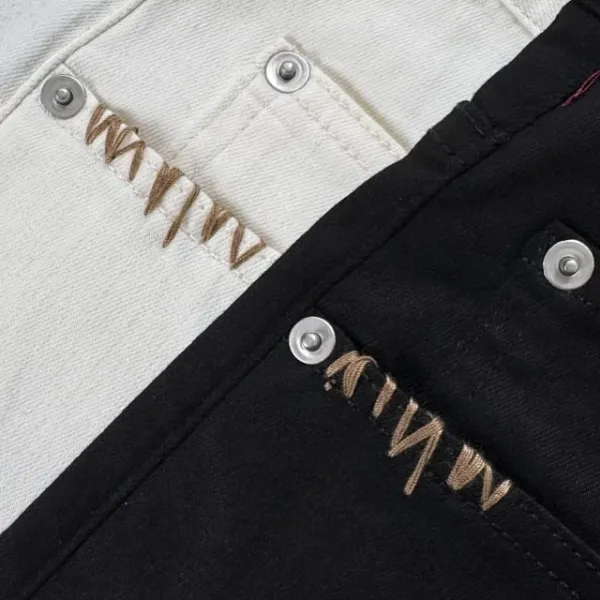 Design Wide-Leg Relaxed Fit White Denim Jeans - 19