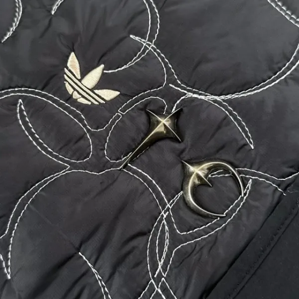 Adidas Originals Quilted Track Jacket Black with White Stripes Outerwear - 21