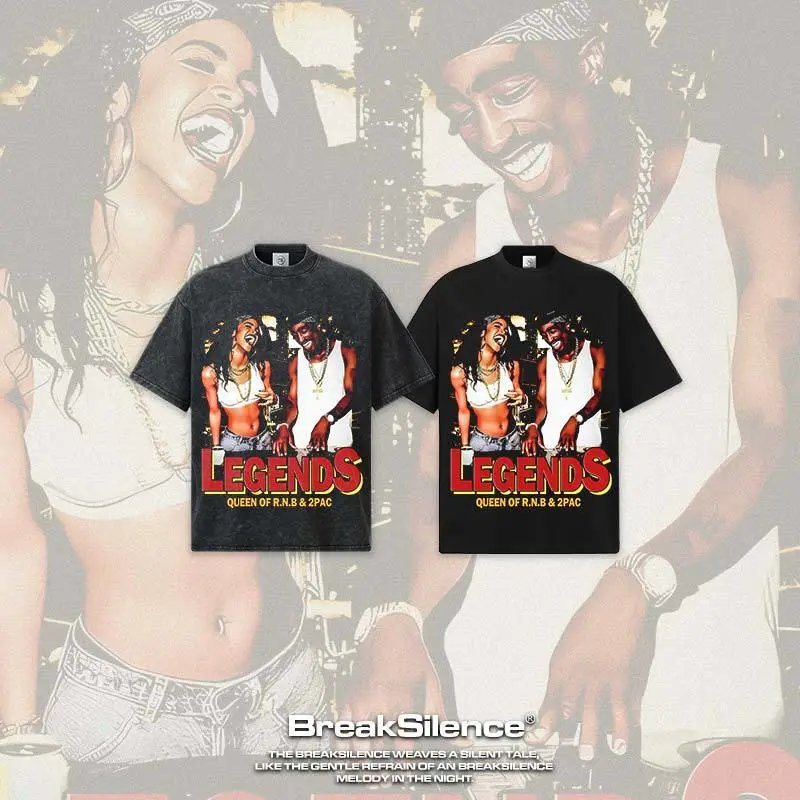 BreakSilence Tupac Shakur Black Graphic Oversized T-Shirt