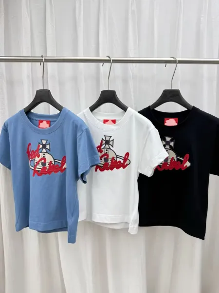 Vivienne Westwood Red Label Orb Logo T-Shirt Light Blue - 13