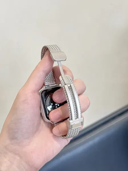 Loewe Anagram Smartwatch Band Silver Mesh Strap Watches - 7