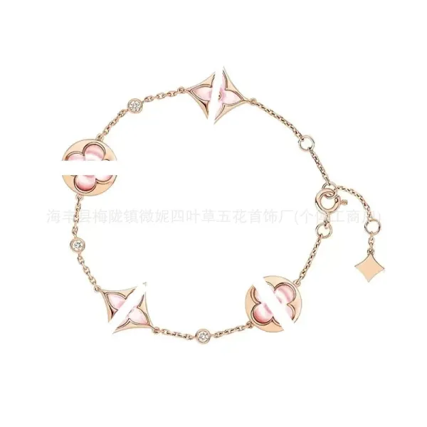 Louis Vuitton Monogram Flower Bracelet Rose Gold Pink Mother-of-Pearl Bracelet Jewelry - 1