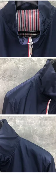 Thom Browne Windbreaker Navy and White Color-Block Jacket Outerwear.windbreaker - 5
